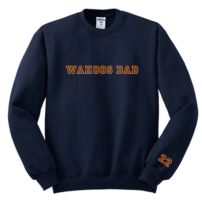 Adult Wahoos Dad Crewneck Sweatshirt