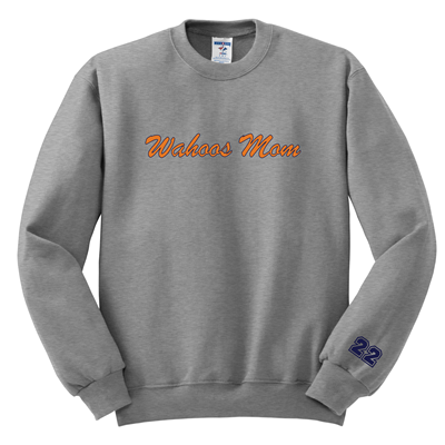 Adult Wahoos Mom Crewneck Sweatshirt