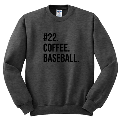 Adult Coffee Baseball Crewneck Sweatshirt